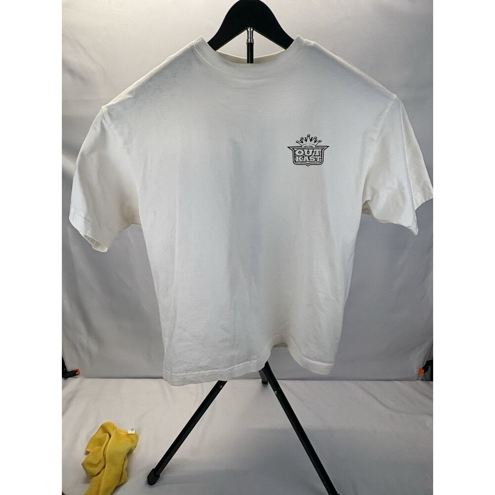 H&M Outkast Graphic White Cotton T-Shirt Cream Size L Heavy Fabric